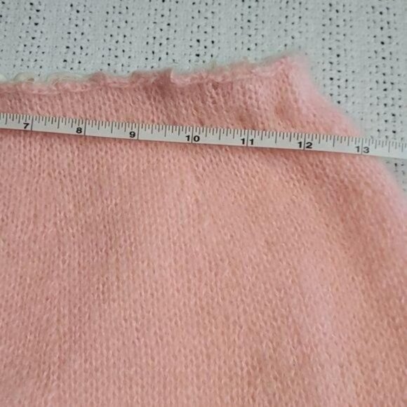 Vintage Handmade 1960's Stunning Wool & Angora Lt. Pink Lined 2 pc. Skirt Set - Picture 8 of 16